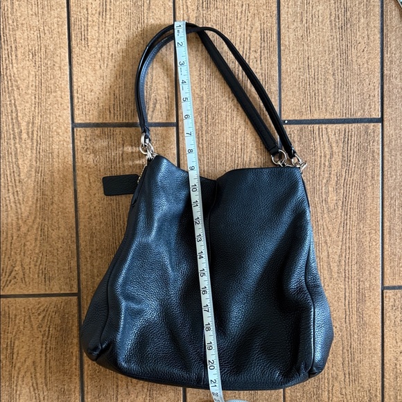 Coach Madison Phoebe Shoulder Bag in black pebbled leather with gold-tone - Picture 11 of 14